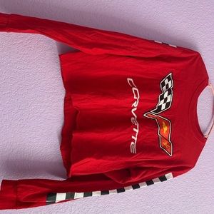 Corvette red long sleeve crop top